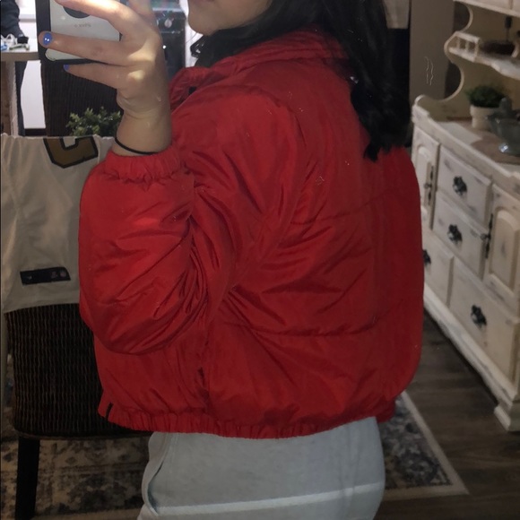 Red puffer jacket - Picture 3 of 7
